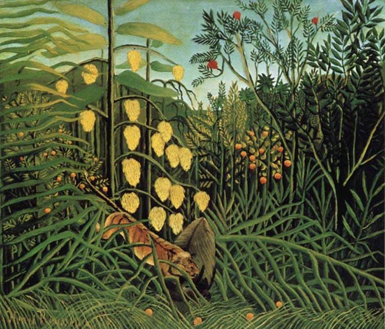 Henri Rousseau Fight Between a Tiger and a Bull France oil painting art